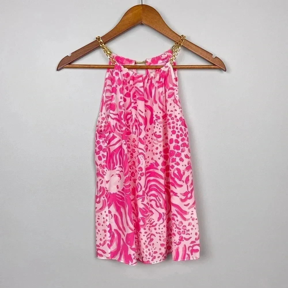 Lilly Pulitzer Riviera Silk Halter Top Get Spotted